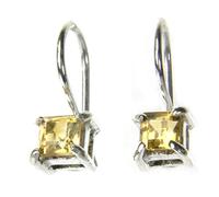 Bijoux et Objets - Boucles d’oreilles citrine en argent massif 925 - Dimensions des pierres 4mm