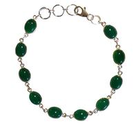 Bijoux et Objets - Bracelet onyx vert en argent massif 925 - Dimensions des pierres 6x8mm