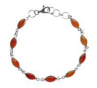 Bijoux et Objets Le Luft - Bracelet cornaline en argent massif 925 - Dimensions des pierres 5 x 10 millimètres
