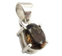 Bijoux et Objets - Pendentif quartz fumé en argent massif 925 - Dimensions de la pierre 6x8mm