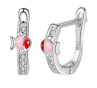 Bijoux fantaisie boucles d'oreilles de noël Animal coccinelle coeur en argent Sterling petites boucles d'oreilles pour femmes filles