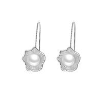 Bijoux fantaisie Boucles d'oreilles en argent Boucles d'oreilles fleurs fraîches Perles rétro Boucles d'oreilles double face pour, taille unique, Cuivre, Pas de gemme
