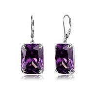 Bijoux fantaisie Boucles d'oreilles femme argent massif 925 bleu aigue-marine 13 * 18mm pierres précieuses rectangle boucles d'oreilles goutte bijoux vintage boucles d'oreilles ensemble de clous ( Siz