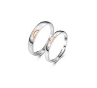 Bijoux Fantaisie Couple Alliance Femme Rose Gold Argent Sterling S925 Soleil Réglable Mode pour Homme Sœur Noël