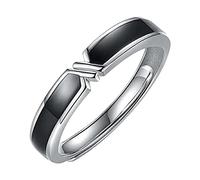 Bijoux Fantaisie Femme Cravate Couple Anneau Pour Hommes Et Femmes Anneau De Mode Versatile Gel Goutte Ouvert En Argent Réglable (B, A)