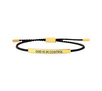 Bijoux Femme Dieu est aux commandes Bracelet Tube Bracelets Inspirants femmes Bracelet de force pour les hommes et les femmes (Black, One Size)