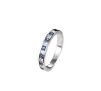 Bijoux Femme Kit Bague en Argent Femme Taille 59 Or Blanc 9 Carats Saphir de Laboratoire Carré de 0,1 CT avec Moissanite Solide Non Plaqué Mode pour Sœur Noël Bijoux