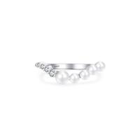 Bijoux Femme Personnalisable Alliance Femme Argent 925 1.7mm Zircone Cubique en Forme de V avec Des Perles Taille pour Lesbiennes