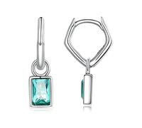 Bijoux fins, anneaux Femmes, 925 Sivler Sterling Gem Stone King Green Simulated Emerald Pender Boucles pour femmes filles