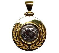 Bijoux Grèce Antique Pendentif Réplique Pièce Grecque Déesse Athéna Frise Laurier Taille Medium GE03