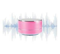 Bijoux - Haut-parleur Bluetooth avec radio FM, LED et fonction réveil, haut-parleur portable, microphone et logement pour carte micro SD, boîtier audio compact, câble USB et étui inclus, couleur rose