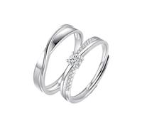 Bijoux Homme Femme Anneau Argent 925 Argent Sterling Ruban de Möbius Réglable Populaire pour Couple Homme Sœur Anniversaire