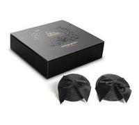 BIJOUX INDISCRETS Burlesque Shini - Cache Sein en Forme de Noeud en Satin Auto-Fixant & Hypoallergénique, Noir NOIR G