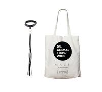 Bijoux Indiscrets - MAZE - Tassel Choker Black - Collier à Franges - 100% Réglable - Fait avec des Matériaux Recyclés - Collier à Double Fonction - Design Exclusif - Tote Bag en Coton Inclu