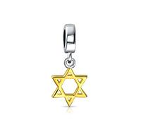 Bijoux Judaïques Pour Bat Mitzvah Étoile De David Magen Pendre Perle De Charme Pour Femmes Plaqué Or 14K Argent Sterling Pour Bracelet Européen