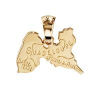 Bijoux Laperledargent Pendentif Carte Guadeloupe plaqué Or + écrin (Offert)