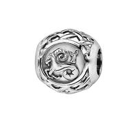 Bijoux Laperledargent Thabora Charms Coulissant Argent rhodié (Argent 925‰ + Protection Rhodium) Zodiaque Capricorne + suédine (Offerte) + Certificat d'Authenticité Argent 925‰