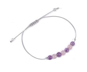 Bijoux Lithotherapie - Coco Papaya Bracelet Porte-Bonheur Sensuelle. Quartz Rose, améthyste.