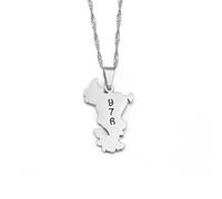 Bijoux Mamoudzou Mahore, Colliers Pendentif Mayotte 976 Pour Femmes Filles, Accessoires Géométriques Vintage Ethniques, Carte De Région Unisexe Tendance Hiphop Mariage Chaîne Réglable Cadeau