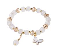 Bijoux Mignon 2024 Nouvelle Imitation Jade Papillon Verre Bracelet Enfants Perles Bracelet Coeur Clou Boucles d'oreilles pour Femmes