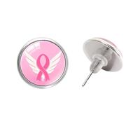 Bijoux modernes de sensibilisation à la santé du sein Boucles d ' oreilles en verre avec pierres précieuses lisses pour peaux sensibles et mode de éthique Boucles d ' oreilles de mode