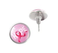 Bijoux modernes de sensibilisation à la santé du sein Boucles d ' oreilles en verre avec pierres précieuses lisses pour peaux sensibles et mode de éthique Boucles d ' oreilles de mode