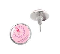 Bijoux modernes de sensibilisation à la santé du sein Boucles d ' oreilles en verre avec pierres précieuses lisses pour peaux sensibles et mode de éthique Boucles d ' oreilles de mode
