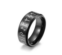 Bijoux nordique Viking Humanités Mot Tungstène Acier Bague Rune Hommes et Femmes Tungstène Or Fait à la main