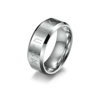 Bijoux nordique Viking Humanités Mot Tungstène Acier Bague Rune Hommes et Femmes Tungstène Or Fait à la main