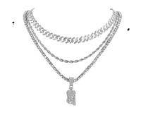 Bijoux Nouveau 2025 Arrivée Jésus Christ Pièce Face Place pour les hommes Collier de charme en cristal Iced Out avec chaîne Hip Hop Wit