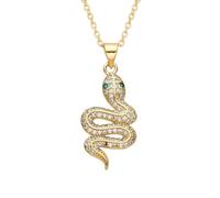Bijoux Nouveau 2025 Arrivée Vintage Gold Color Horseshoe Snake Eye Eye Providence Charms Zircon Collier pour femmes Pendant avec un tour de cou