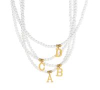 Bijoux Nouveau 2025 Lettres Collier de Pendentif Initial Nom de Bricolage Colliers de Perles de Perles simulées pour Femmes Pearl Woman Choker Jewelry Thing with You Accessories Trendy Creative Thing