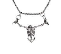Bijoux Nouveau 2025 Retro Gothic Emprisoned Skull Pendant Collier for Men Personnalized Biker Punk Rock Halloween Party Bijoux avec pour Vous Accessoires Trendy CRÉATIVE Chose Chose