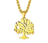 Bijoux Or Graver Personnalisé Femme Plusieurs 4 Prenom Pendentif d Amitié des Enfants Collier pas Cher a Personnaliser Arbre Genealogique de Vie Cadeau Noël Fête des Mères Mariage Valentin