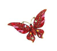 Bijoux papillon émaillés ornés de diamants Construction en alliage Conceptions sophistiquées pour les fêtes ou un décontracté Broche en alliage élégante