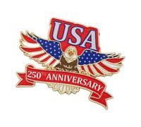 Bijoux patriotiques élégants, Badge du 250e anniversaire du jour de l ' indépendance des Américains, accessoires pour événement patriotique, broche armée commémorative
