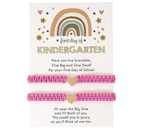 Bijoux Perles Bracelet Avec Phrases Bijoux tissé à la main Amour Couple Amitié Parent Enfant Main Corde Coeur Bracelet Retour à l'école Cadeau 2pc Maman 8 Couple Pour Avec Anneaux (Hot Pink, One Size)