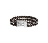 Bijoux - Police Collection - CONFIANCE - Cuir Marron - 180mm - Homme