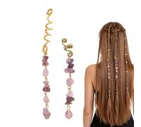 Bijoux Pour Cheveux - Anneaux Décoratifs De Style Vintage Pour Dreadlocks - Gemme En Pierre Naturelle Dreadlock,Femmes, Filles, Adolescentes, Mariage, Bal De Promo, Anniversaire, Festival, Maquillage,