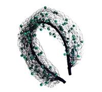 Bijoux pour cheveux voile bandeau robe de fête de mariage élégant voile bandeau maille masque visage accessoires cheveux creux perles décorées couvre-chef de mariée