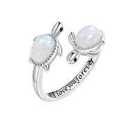 Bijoux pour dames Nouveau Cristal Créatif Tortue Blanche Bague Pour Les Femmes Taille Ouverte En Argent Sterling Doigt Bijoux Mignon/Romantique Fille Cadeau
