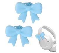 Bijoux pour écouteurs | Support en forme de nœud en silicone 3D - Lot de 2 jolies décorations d'écouteurs | Pour les fêtes, le streaming, les études, le travail, les voyages et les déplacements