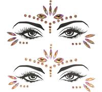 Bijoux Pour Femme-Visage De Sirène-Pierres Précieuses-Pour Cosplay,Halloween,Maquillage,Rave,Fête,Cadeau Pour Enfants,Visage,Tatouage,Concert,Dress-Up-Doré