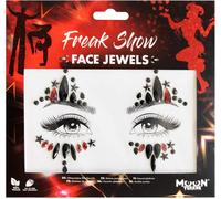 Bijoux Pour Le Visage Spectacle Étrange Joyaux Du Corps Du Visage Du Festival, Maquillage Sfx, Bijoux De Tatouage Temporaire, Maquillage À Effets Spéciaux, Rouge, Grand