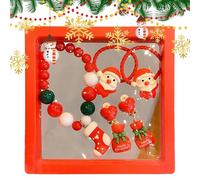 Bijoux pour petites filles, bijoux pour enfants | Ensemble de pinces à oreilles avec bandeau et bracelet en forme d'arbre de Noël du Père Noël et de l'élan pour filles, fournitures de costumes de Noël