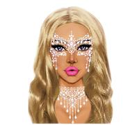 Bijoux Pour Visage Adhésifs Loup Blanc Blanc