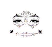 Bijoux pour visage adhésifs multicolores