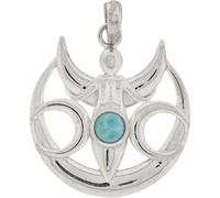 Bijoux Symboliques - Pendentif Triple Déesse de la Lune avec Larimar