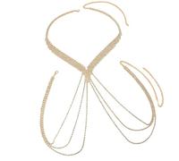 Bijoux tendance à franges multicouches avec alliage pour diverses occasions, y compris cosplay et chaîne à bandoulière, bijoux de corps gothique, punk, One Size, Comme décrit, Comme décrit.
