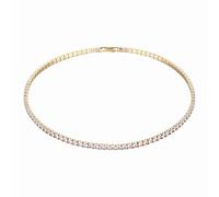 Bijoux Titulaire Organisateur Chaînes Bijoux Collier de tennis pour femmes plaqué or/argent strass colliers du cou coupe chaîne bijoux de mariage pour femmes Colliers Organisateur (GD2, One Size)